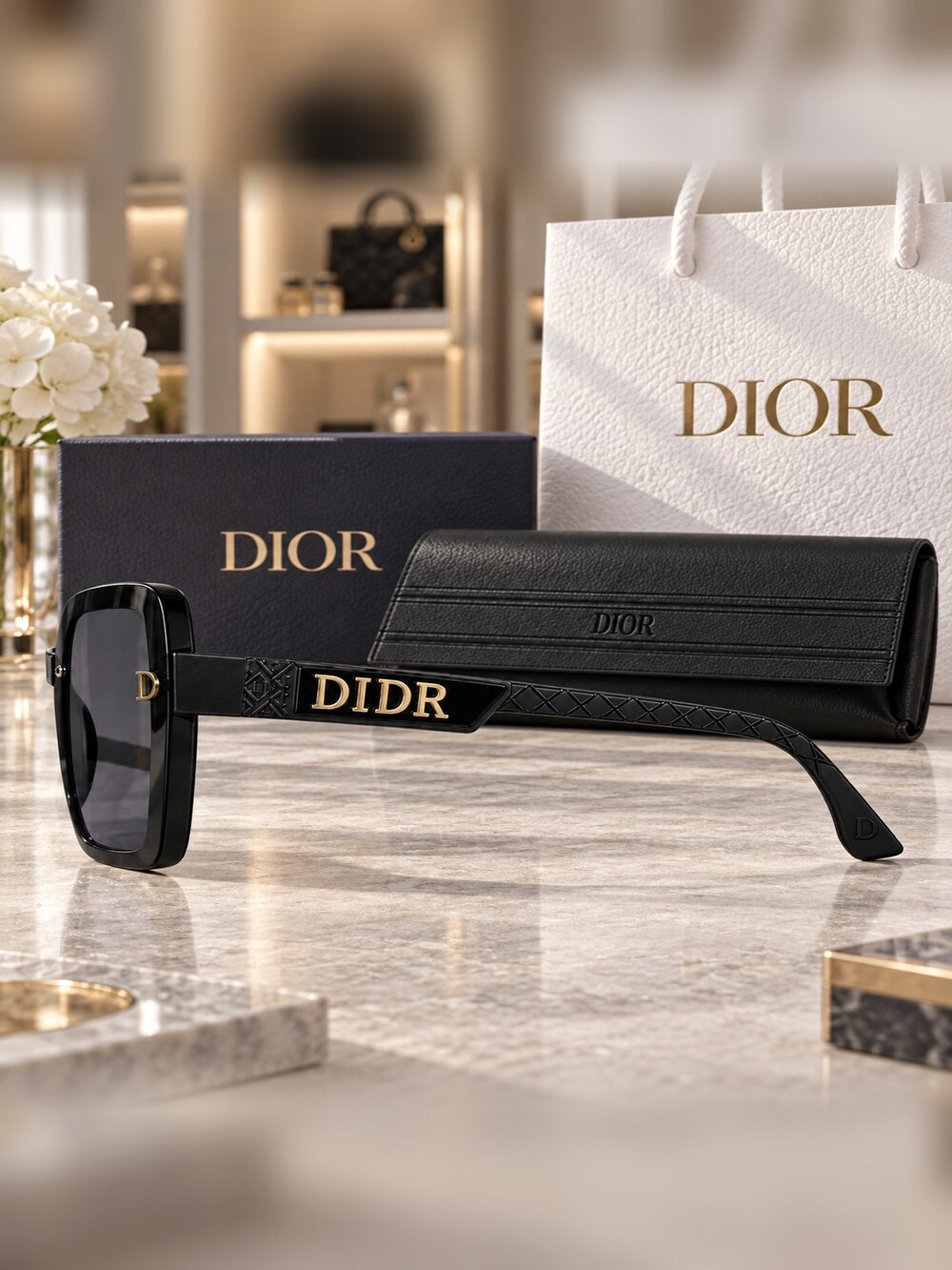 Dior Black Oversized Square Sunglasses - Picture 3 of 6